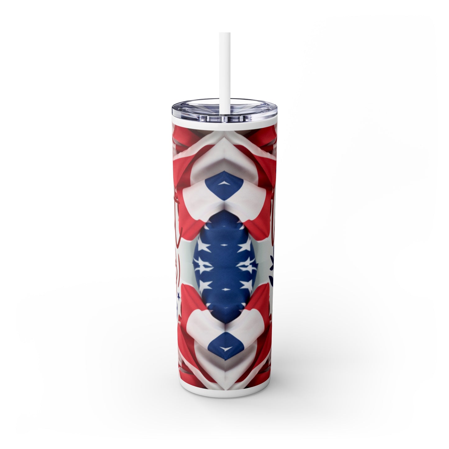 Skinny Tumbler with Straw, 20oz- America The Land We Love!